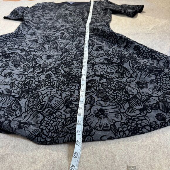 Lands End gray flocked velvet floral dress women’s XL NEW whimsigoth cocktail - Picture 7 of 9